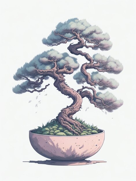 Árbol de bonsai en una película de animación