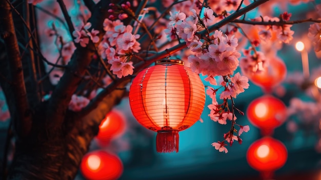 Árbol de cereza en flor Año Nuevo Chino