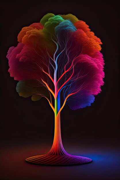 Árbol de colores abstractos