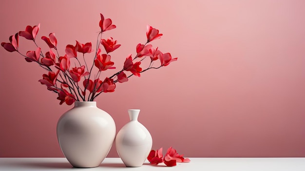 Árbol de corazones para el día de San Valentín en un jarrón