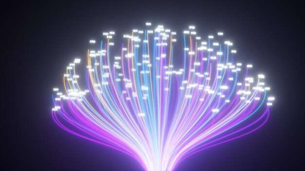 Árbol en crecimiento que transmite datos de computación en la nube de Internet