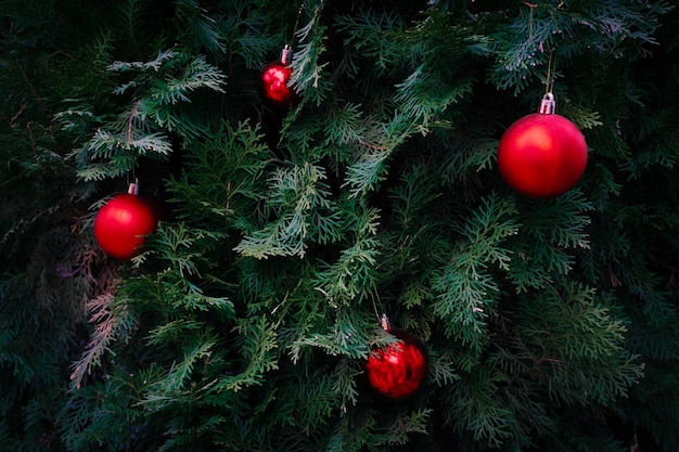 Árbol de decoración de Navidad de cerca