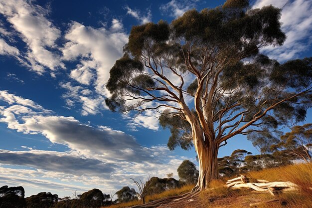 Árbol de eucalipto contra el cielo