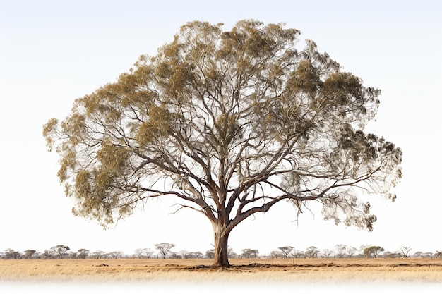 Árbol de goma negro aislado sobre un fondo blanco