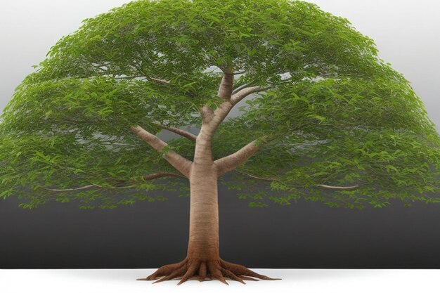 Árbol grande Árbol de lluvia aislado en fondo blanco Árbol tropical