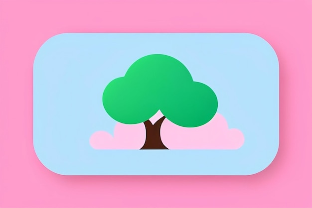 Árbol de ilustración sobre fondo de colores