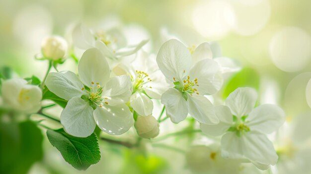 Árbol de manzana en flor Primer plano de las flores blancas de la manzana
