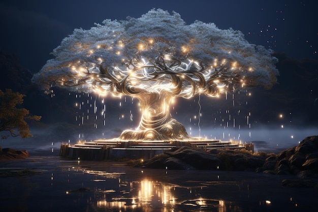 Árbol de meditación que eleva la conciencia octan 00704 03