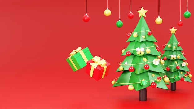 Árbol de navidad con adornos navideños