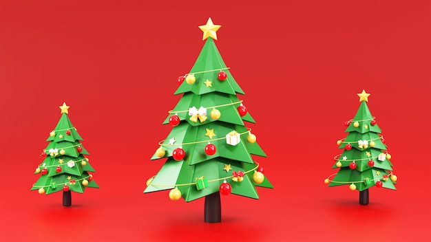 Árbol de navidad con adornos navideños