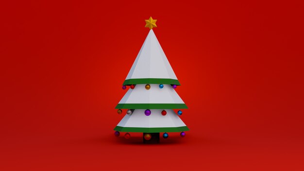 Árbol de navidad y adornos