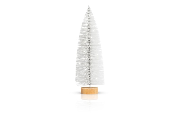 Árbol de Navidad blanco decorativo aislado. Elementos de diseño