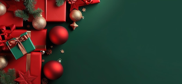 Árbol de navidad con caja de regalo en espacio de copia de fondo pastel