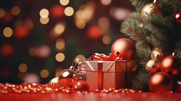Árbol de Navidad con cajas de regalo Generative Ai