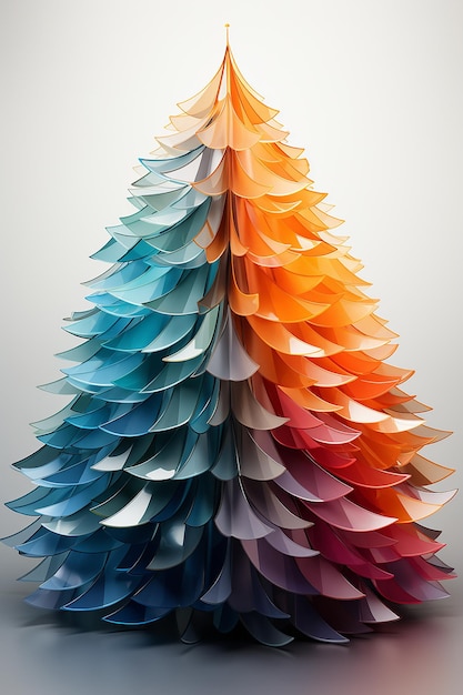Árbol de Navidad colorido brillante de vidrio Diseño vertical para fondo de tarjeta impresa