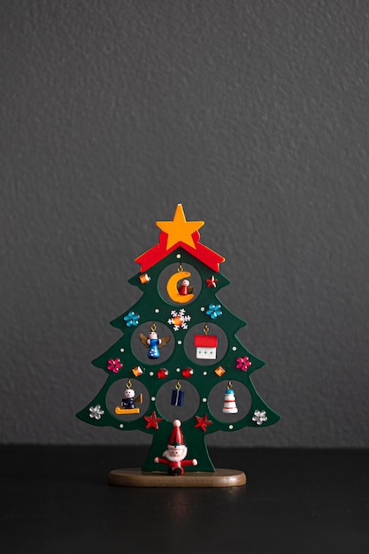 Árbol de navidad decoración de juguetes de madera