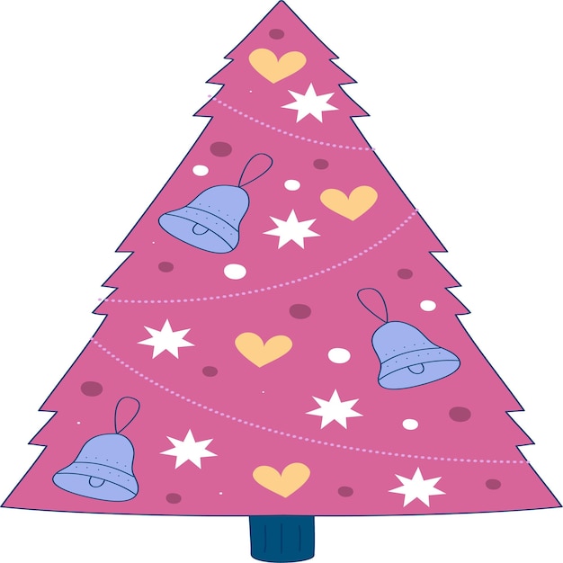 Árbol de Navidad decorado doodle