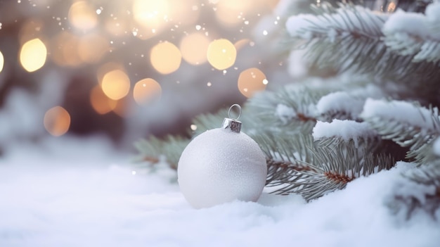 Árbol de Navidad decorado en fondo borroso Papel de pared de Navidad en primer plano Espacio vacío para el texto