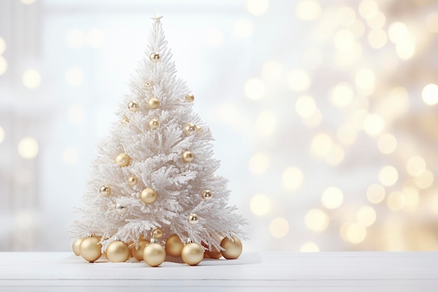 Árbol de Navidad decorado en fondo borroso