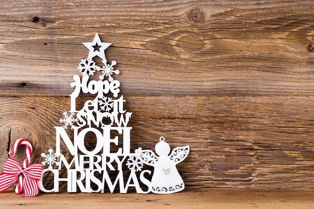 Árbol de Navidad, deseo de Noel, abeto de las letras.