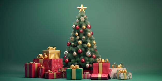 Árbol de Navidad y diseño de tarjeta de regalos de Navidad.