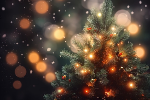 Árbol de Navidad hecho de luces en un fondo transparente Ilustración vectorial