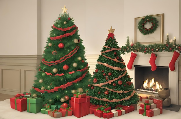 Árbol de Navidad Leonardo Diffusion XL con Santa Claus y elve
