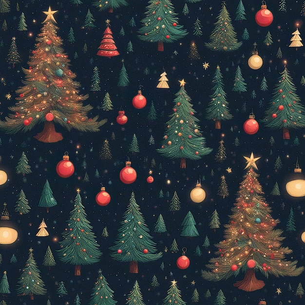 Árbol de navidad realista con adornos.