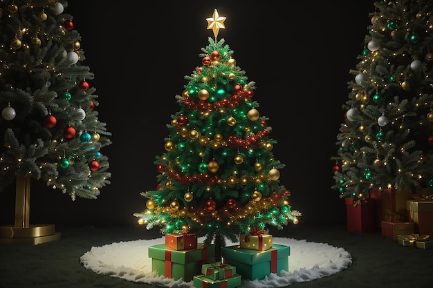 Árbol de Navidad realista generado por Ai