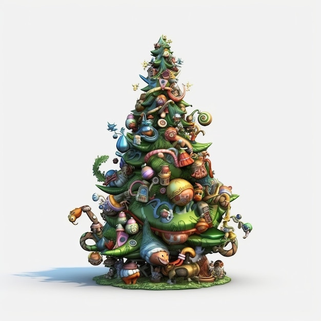 Árbol de Navidad realista Generativo Ai