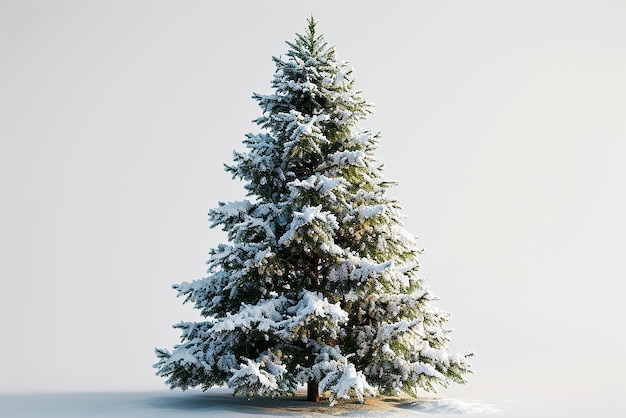 Árbol de Navidad realista renderizado 3D sobre fondo blanco aislado