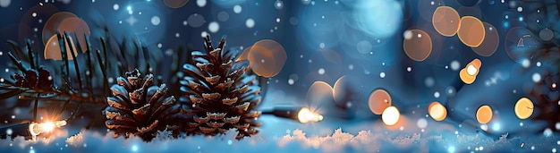 Árbol de Navidad con regalos y fuegos artificiales
