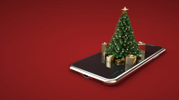 Árbol de navidad en smartphone