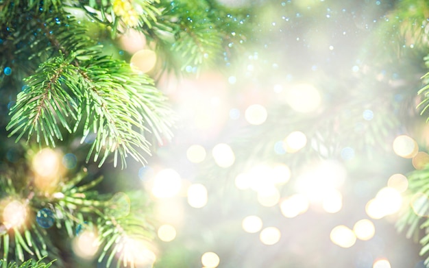 Árbol de Navidad sobre fondo borroso.