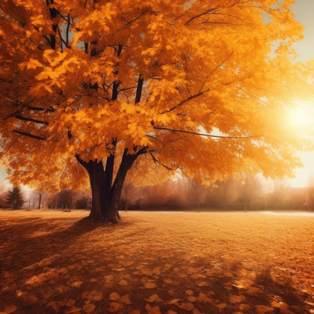 Árbol de otoño amarillo