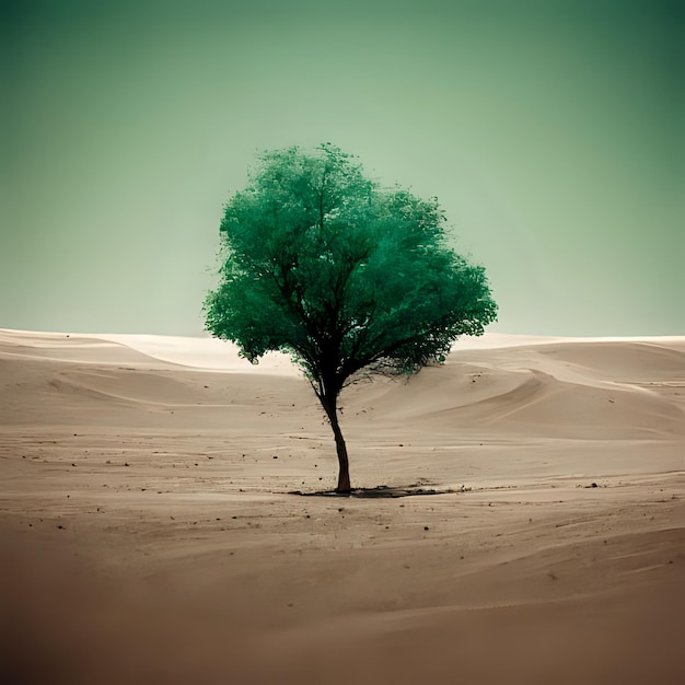 Árbol solitario en el desierto