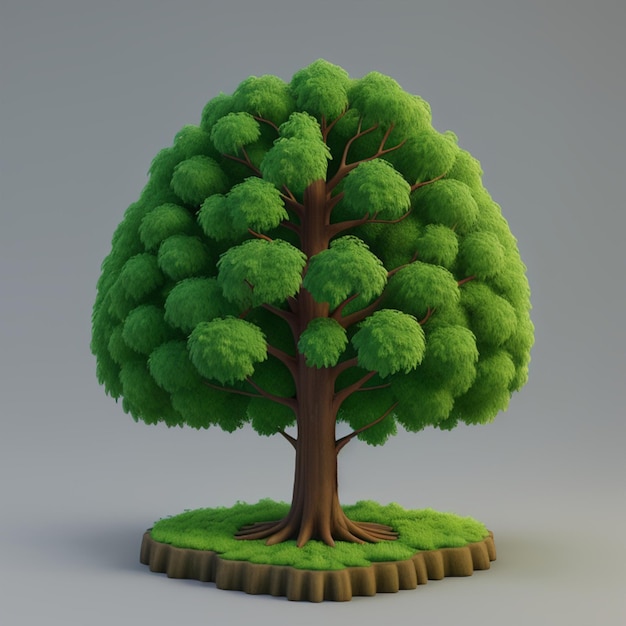 Árbol tridimensional con follaje