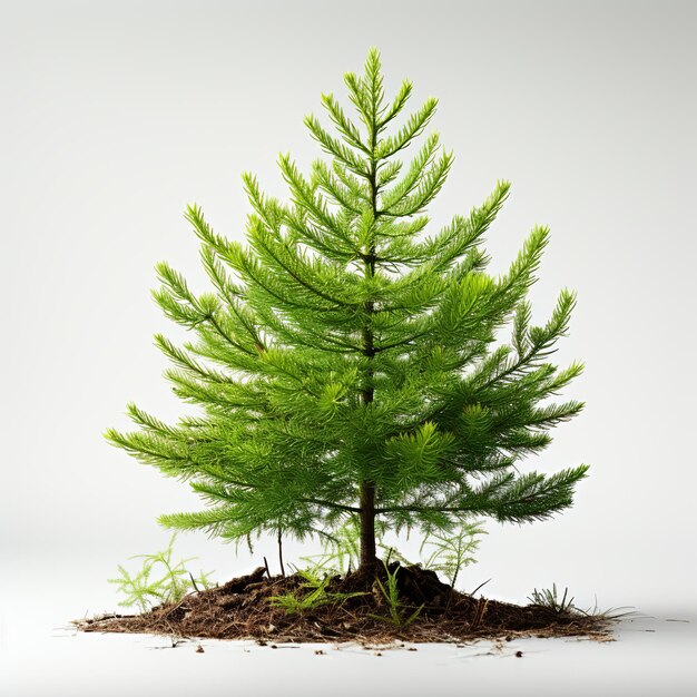 Árbol verde con fondo blanco