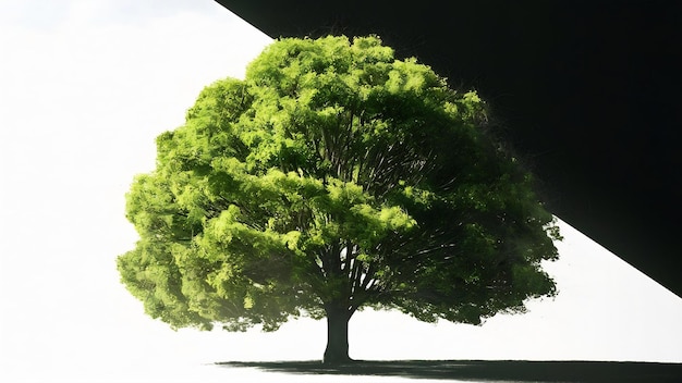 Árbol verde sobre blanco