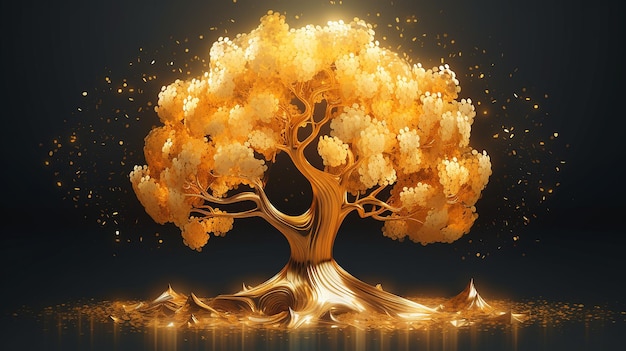 Árbol de vida dorado hecho con generador AI estilo generative AI