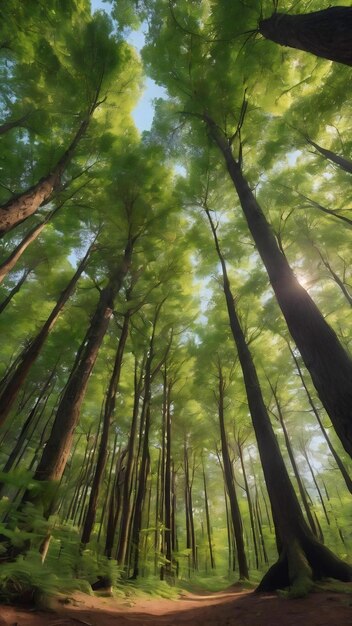 Árboles del bosque verano fuera