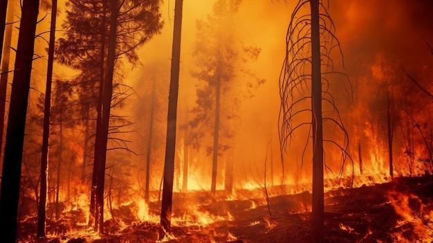 Árboles de incendios forestales que queman IA generativa