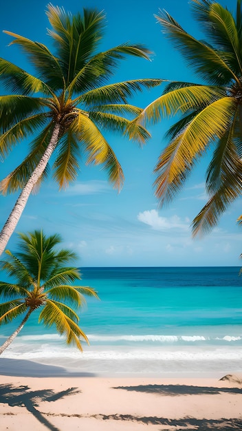 Árboles tropicales en un estilo de retrato de playa