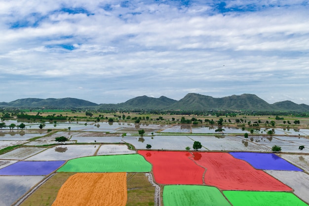 Área agrícola de exploración automática de tecnología agrícola.