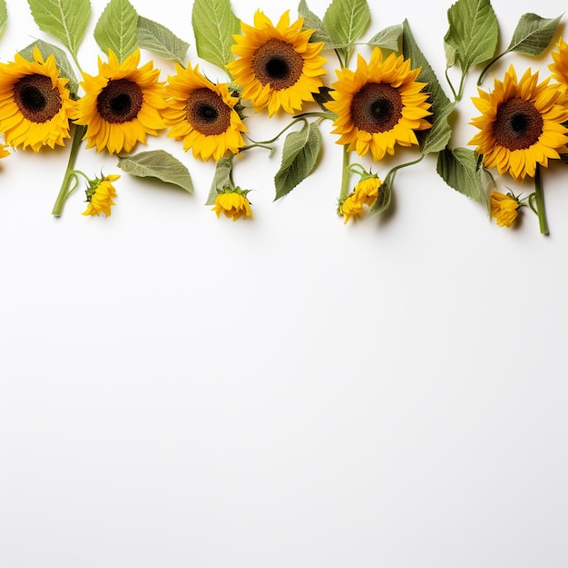 Área de copia limpia y elegante de belleza de girasol