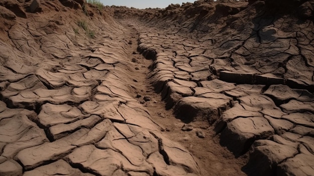 Área de lava árido fundo de solo seco Desastre de seca