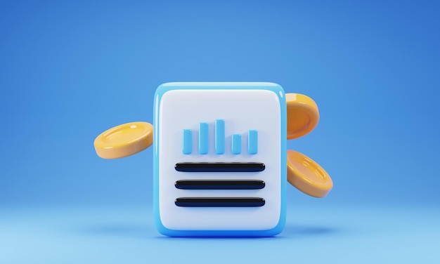 Área de transferência com ícone de moeda isolado em fundo azul Ilustração de renderização 3d do conceito de ícone de negócios