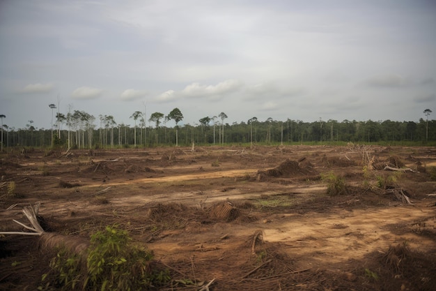 Área desmatada mostrando a perda de habitat natural e ecossistema