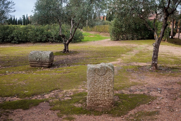 Área funeraria Los Columbarios. Antigua necrópolis romana en Mérida. España.