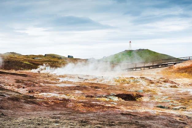 Área geotérmica Gunnuhver, península de Reykjanes, Islandia